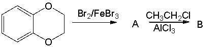 Provide the structures of the major intermediate and products in the following reaction sequence.  