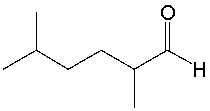 What is the IUPAC name for the following compound?   A)  2,5-dimethyl-6-hexanal B)  2,5-dimethylhexanal C)  1,4-dimethylpentanal D)  1,4-dimethylhexanal E)  none of these