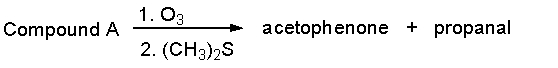 Compound A on ozonolysis yields acetophenone and propanal. What is the structure of compound A?   A)  2-phenyl-2-pentene B)  1-phenyl-1-hexene C)  1-phenyl-2-pentene D)  2-phenyl-2-hexene