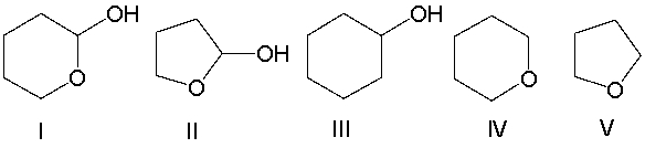 Predict the product for the following reaction.     A)  I B)  II C)  III D)  IV E)  V
