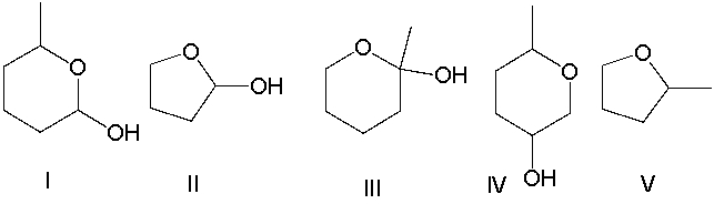 Predict the product for the following reaction.     A)  I B)  II C)  III D)  IV E)  V
