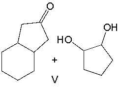 Which one of the following pairs of compounds will yield the following product in the presence of sulfuric acid?         A)  I B)  II C)  III D)  IV E)  V