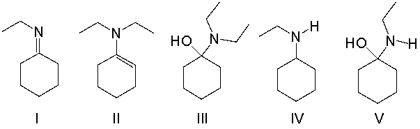 Predict the product for the following reaction sequence.     A)  I B)  II C)  III D)  IV E)  V