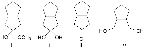 Predict the product(s)  for the following reaction.     A)  I B)  II C)  III D)  IV E)  none of these