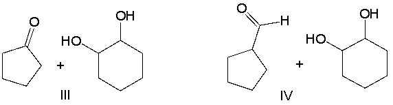 Predict the product(s)  for the following reaction.         A)  I B)  II C)  III D)  IV E)  V