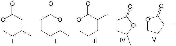 Predict the product of the following reaction.     A)  I B)  II C)  III D)  IV E)  V