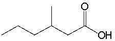 What is the IUPAC name for the following compound?   A)  2-methylpentanoic acid B)  3-methylpentanoic acid C)  2-methylhexanoic acid D)  3-methylhexanoic acid E)  None of these