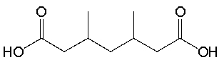 What is the IUPAC name for the following compound?   A)  2,4-dimethylheptanedioic acid B)  3,5-dimethylheptanedioic acid C)  2,4-dimethylpentanedioic acid D)  3,5-dimethylpentanedioic acid E)  2,4-dimethylheptanoyl acid