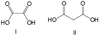 What is the correct structure for succinic acid.     A)  I B)  II C)  III D)  IV E)  none of these