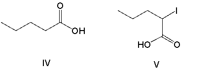 Which of the following is the weakest acid?     A)  I B)  II C)  III D)  IV E)  V
