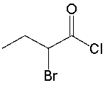 What is the common name for the following compound?   A)  ( \alpha -bromobutyryl chloride)  B)  ( \beta -bromobutyryl chloride)  C)  1-bromobutanoyl chloride D)  2-bromobutanoyl chloride E)  2-bromopropanoyl chloride 