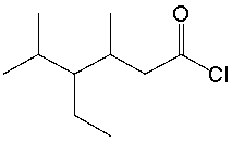 What is the IUPAC name for the following compound?   A)  3-ethyl-2,4-dimethylpentanoyl chloride B)  4-ethyl-3,5-dimethylpentanoyl chloride C)  3-ethyl-2,4-dimethylhexanoyl chloride D)  4-ethyl-3,5-dimethylhexanoyl chloride E)  3,4,5-trimethylhexanoyl chloride