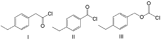 Provide the structure for 4-ethylbenzoyl chloride.     A)  I B)  II C)  III D)  IV E)  V