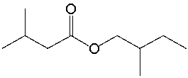 What is the IUPAC name for the following compound?   A)  2-methylbutyl 3-methylbutanoate B)  3-methylbutyl 3-methylbutanoate C)  2-methylbutyl isovalerate D)  2-methylbutyl 2-methylbutanoate E)  isopentyl isovalerate
