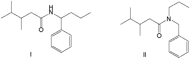 Provide the structure for N-phenyl-N-propyl-2,3-dimethylbutanamide?       A)  I B)  II C)  III D)  IV E)  V