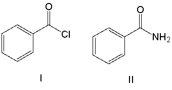 Rank the following carboxylic acid derivatives in decreasing order (most to least)  of reactivity towards nucleophilic substitution.     A)  I > IV > III > II B)  II > III > IV > I C)  I > III > II > IV D)  III > IV > II > I E)  IV > I > III > II