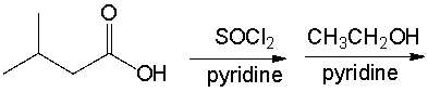 Predict the product for the following reaction.   A)  ethyl 3-methylbutanoate B)  ethyl 2-methylpropanoate C)  isobutyl ethanoate D)  5-methyl-3-hexanone E)  none of these