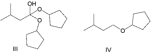 Predict the product for the following reaction.         A)  I B)  II C)  III D)  IV E)  V
