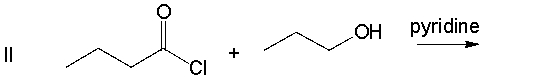 Which of the following reactions would not yield propyl butanoate as major product?         A)  I B)  II C)  III D)  IV