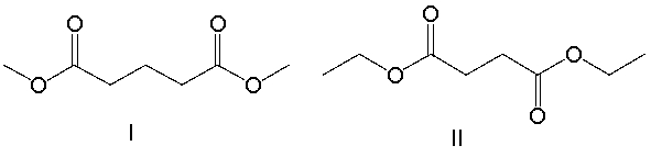  A compound with molecular formula C<sub>8</sub>H<sub>14</sub>O<sub>4</sub> exhibits a triplet at  \delta  1.3 (6H) , a singlet at  \delta  2.6 (4H)  and a quartet at  \delta  4.2 (4H)  in its <sup>1</sup>H NMR spectrum. Its IR spectrum shows a strong absorption band near 1740 cm<sup>-1</sup>. What is the structure for this compound?     A)  I B)  II C)  III D)  IV E)  none of these 