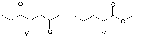 Which one of the following compounds is most likely to favor the enol tautomer over the ketone tautomer?     A)  I B)  II C)  III D)  IV E)  V