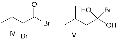 Predict the major product for the following reaction.       A)  I B)  II C)  III D)  IV E)  V