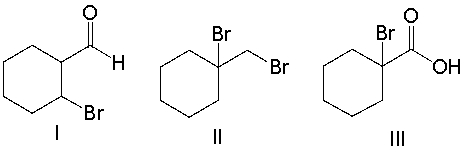 Predict the major product for the following reaction.       A)  I B)  II C)  III D)  IV E)  V