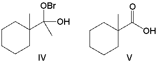 Predict the major product for the following reaction.       A)  I B)  II C)  III D)  IV E)  V