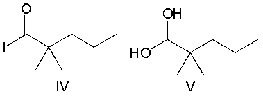 Predict the major product for the following reaction.       A)  I B)  II C)  III D)  IV E)  V