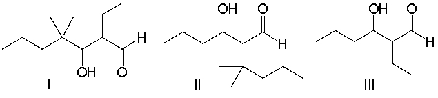 Predict the major product(s)  for the following reaction.       A)  I B)  II and IV C)  III D)  I and III E)  V