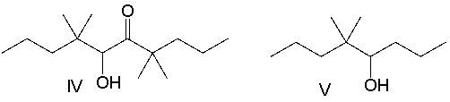 Predict the major product(s)  for the following reaction.       A)  I B)  II and IV C)  III D)  I and III E)  V