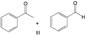 Provide the reactants that would give the following aldol condensation product.           A)  I B)  II C)  III D)  IV E)  none of these