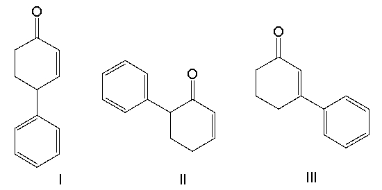 Predict the major product for the following reaction.       A)  I B)  II C)  III D)  IV E)  V