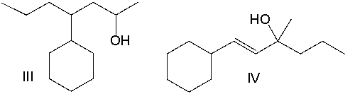 Predict the product(s)  for the following reaction.       A)  I B)  II C)  III D)  IV E)  I and IV