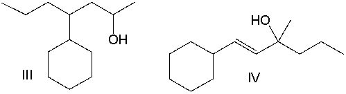 Predict the product(s)  for the following reaction.       A)  I B)  II C)  III D)  IV E)  I and IV