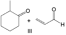Provide the reactants necessary to prepare the following compound using Robinson annulation.         A)  I B)  II C)  III D)  IV E)  V