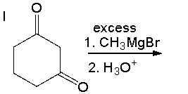 Which one of the following reaction sequences will yield 2,2-dimethylcyclohexane-1,3-dione.         A)  I B)  II C)  III D)  IV E)  II and IV