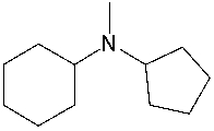What is the common name for the following compound?   A)  N-cyclopentyl-N-methylcyclohexanamine B)  N-cyclohexyl-N-methylcyclohexanamine C)  N-cyclopentyl-N-methylcyclopentanamine D)  cyclohexylcyclopentylmethylamine E)  N-pentyl-N-methylhexanamine