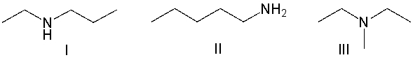 Which of the following compounds is most soluble in water?   A)  I B)  II C)  III D)  both I and II E)  all of these