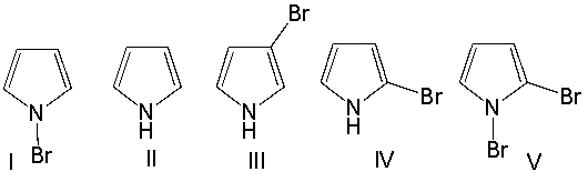 Predict the major product for the following reaction.     A)  I B)  II C)  III D)  IV E)  V
