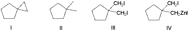What product results in the following reaction?     A)  I B)  II C)  III D)  IV