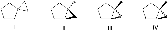 What product(s)  result in the following reaction? Select all that apply.      A) I B) II C) III D) IV