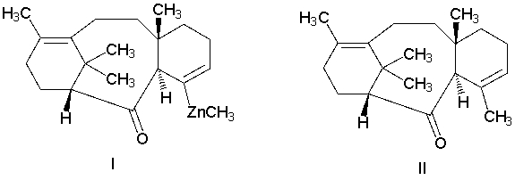A synthesis of the taxadienone system involves the following reaction (Org. Process. Res. Dev. 2015, 19, 284) . What is the product?        A)  I B)  II C)  III D)  IV