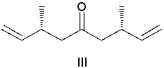 What diene is the reactant in the following ring-closing metathesis reaction?       A)  I B)  II C)  III