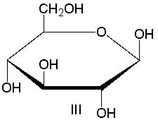  What is the correct Haworth projection for  \alpha -D-glucopyranose?       A)  I B)  II C)  III D)  IV E)  V 