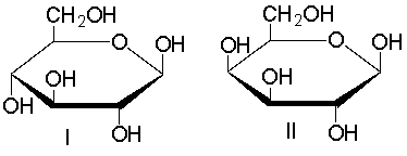 Which of the following compound(s)  would undergo mutarotation in aqueous solution?     A)  I B)  II and III C)  III and IV D)  I, II, and III E)  all of these