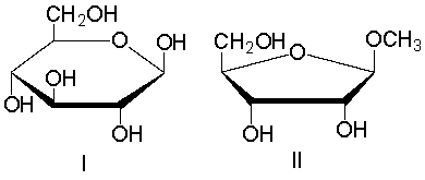 Which of the following compound(s)  would NOT undergo mutarotation in aqueous solution?     A)  I B)  II and IV C)  III D)  IV E)  II, III and IV