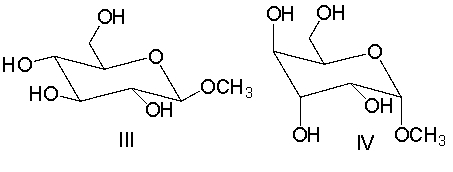 Which of the following compound(s)  is a glycoside?     A)  I B)  II C)  II and III D)  III and IV E)  II, III and IV