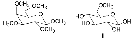 Which one of the following compounds would give a positive test with Benedict's solution?     A)  I B)  II C)  III D)  IV E)  none of these