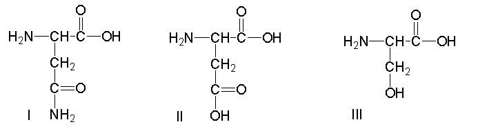 Which of the following amino acids have a pI around pH 3?     A)  I B)  II C)  III D)  IV E)  V